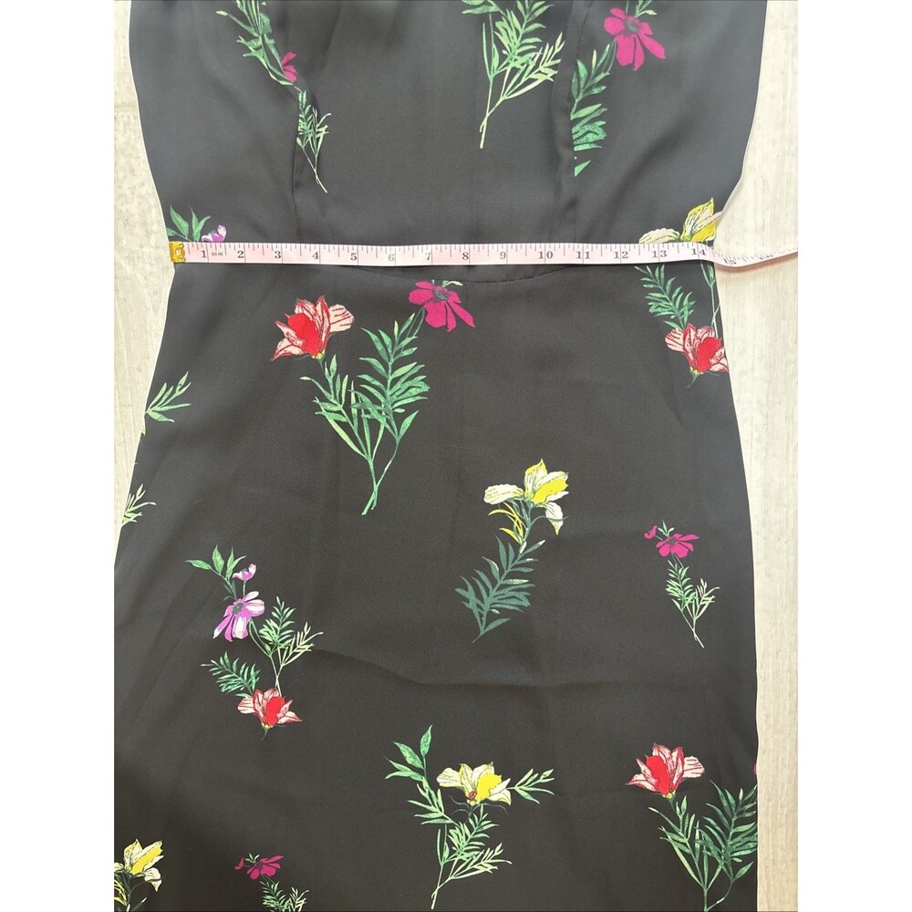 Vince Camuto Black Floral Maxi Dress Crisscross Back Spaghetti Straps Sz 4 - Picture 6 of 9